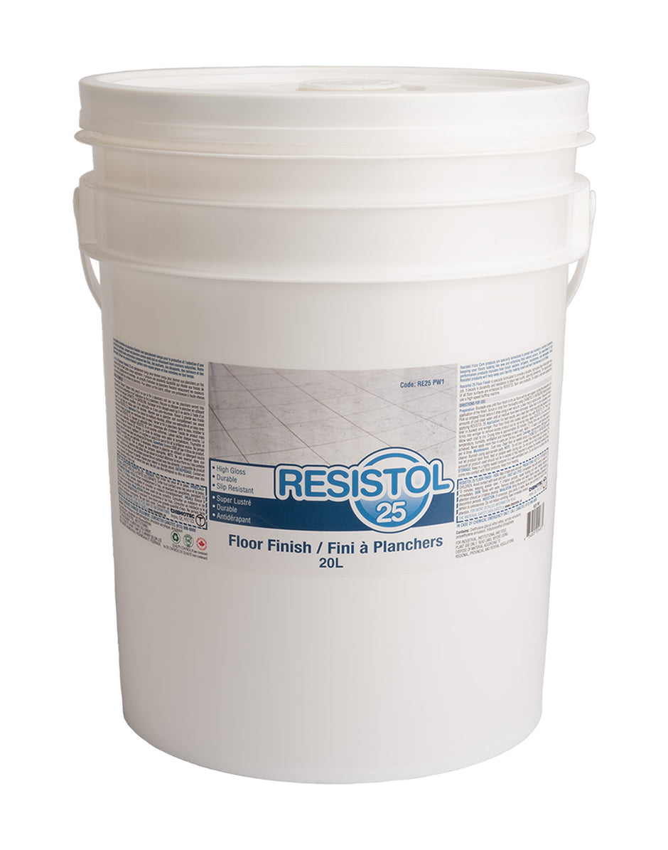 Floor Finish - High Gloss - Durable - Slip Resistant - 4.4 gal (20 L) - Resistol 25 RE25 PW1