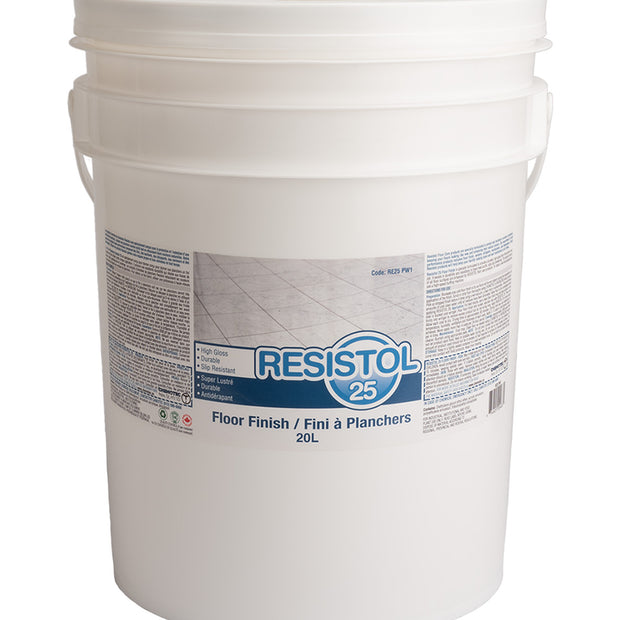 Floor Finish - High Gloss - Durable - Slip Resistant - 4.4 gal (20 L) - Resistol 25 RE25 PW1