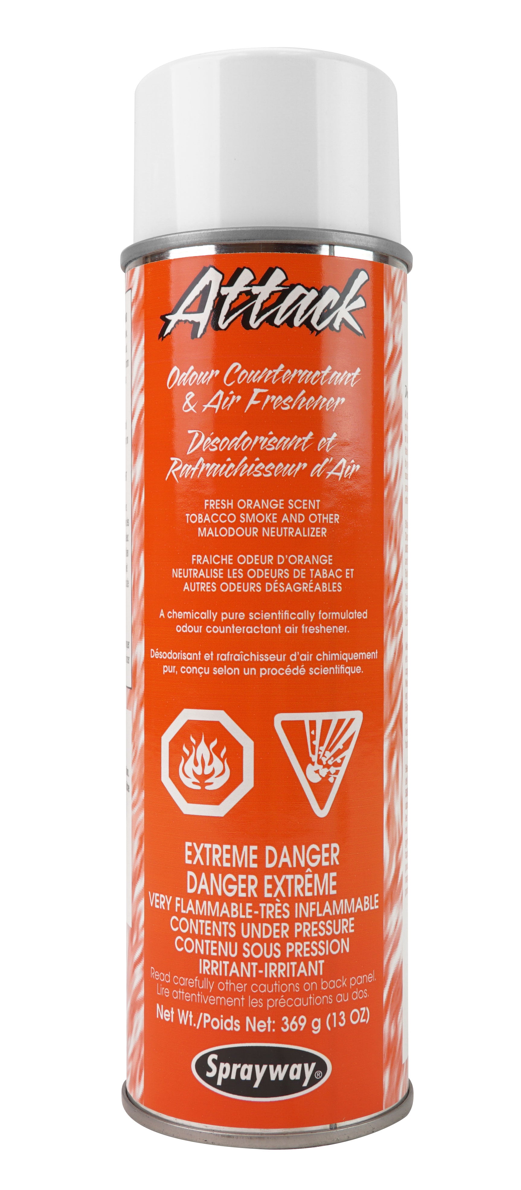 Odour Counteractant & Air Freshener - Orange Scent - 13 oz (369 g) - Sprayway ATTACK 586CW