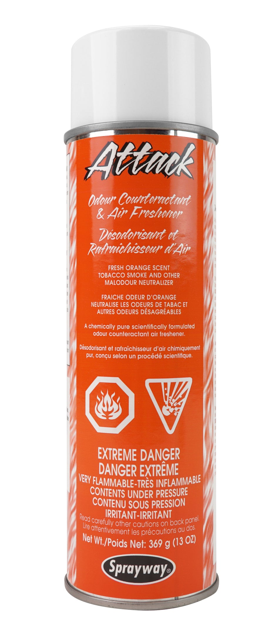 Odour Counteractant & Air Freshener - Orange Scent - 13 oz (369 g) - Sprayway ATTACK 586CW