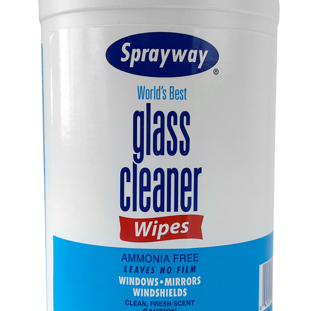 Glass Cleaner Wipes - Ammonia Free - Sprayway - 40 Wipes 10" x 12"