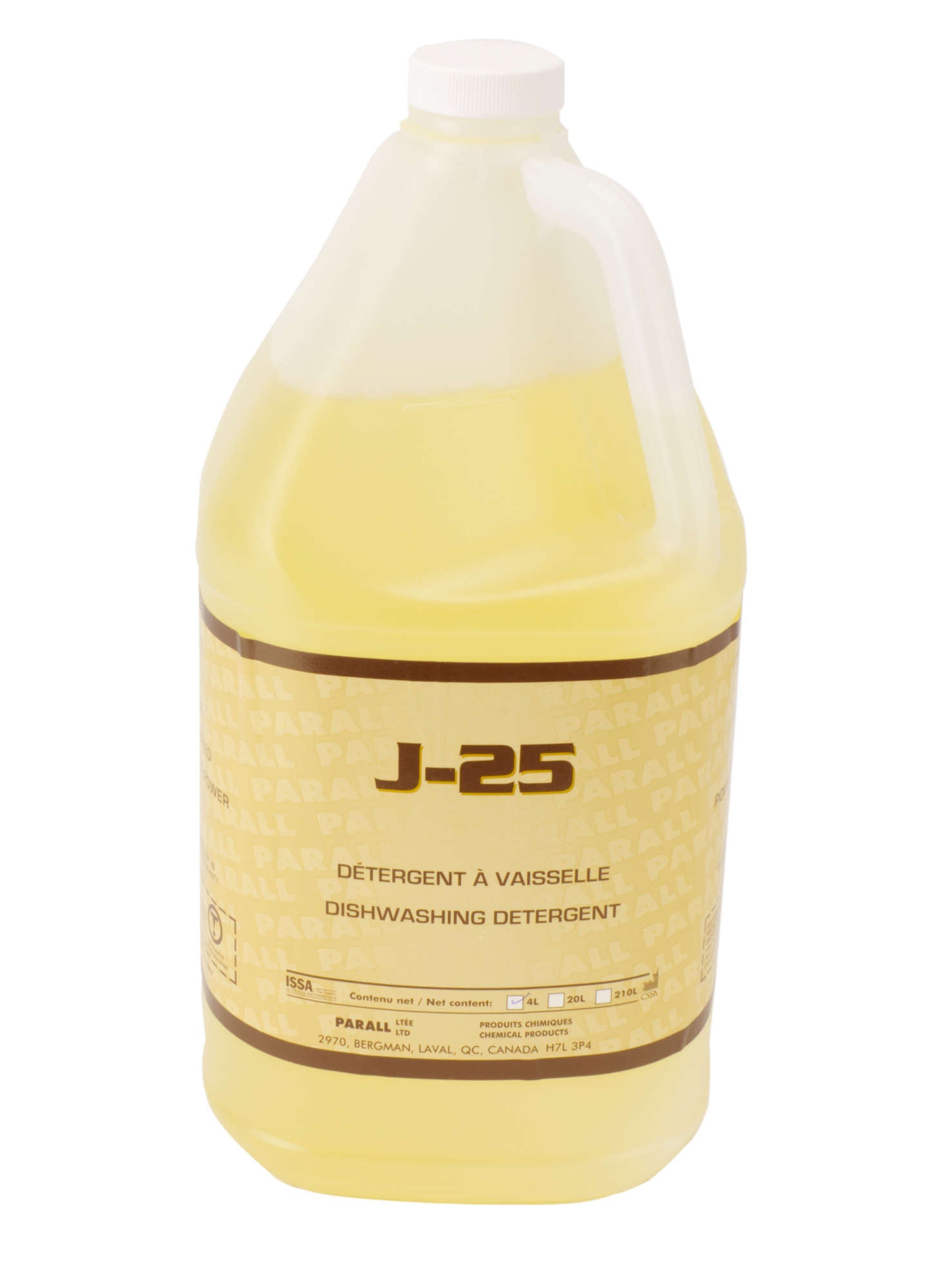 Concentrated Dishwashing Detergent with Active Degreaser -1.06 gal  (4 L) - Parall  J-25