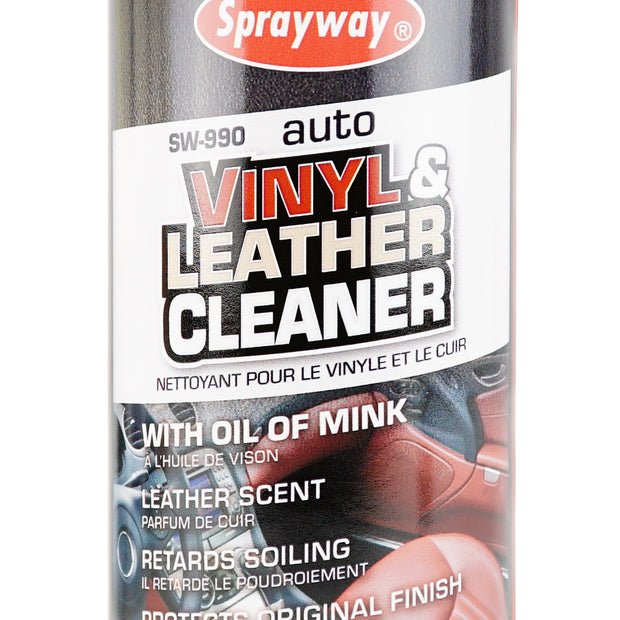 ***TEMP NLA***Vinyl and Leather Cleaner by Sprayway - 15oz (425g) - Leather Scent - With Mink Oil - SW-990