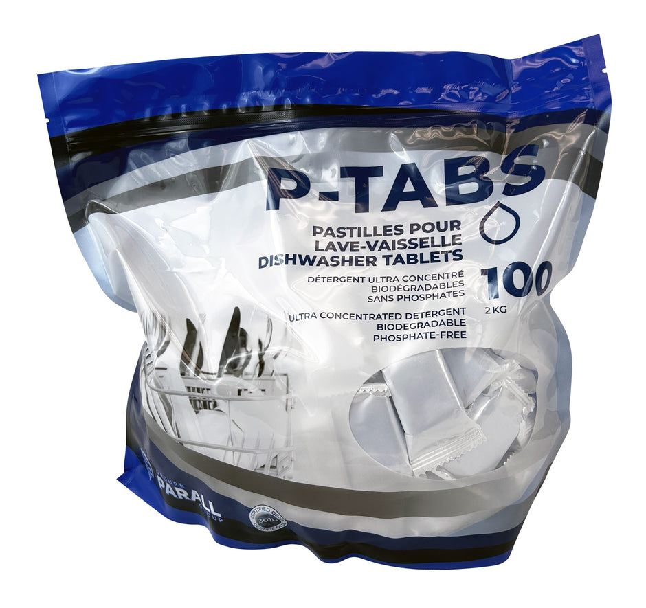 Dishwasher Detergent Tablets Phosphate Free - Ultra Concentrated - Box of 100 - Parall P-TABS
