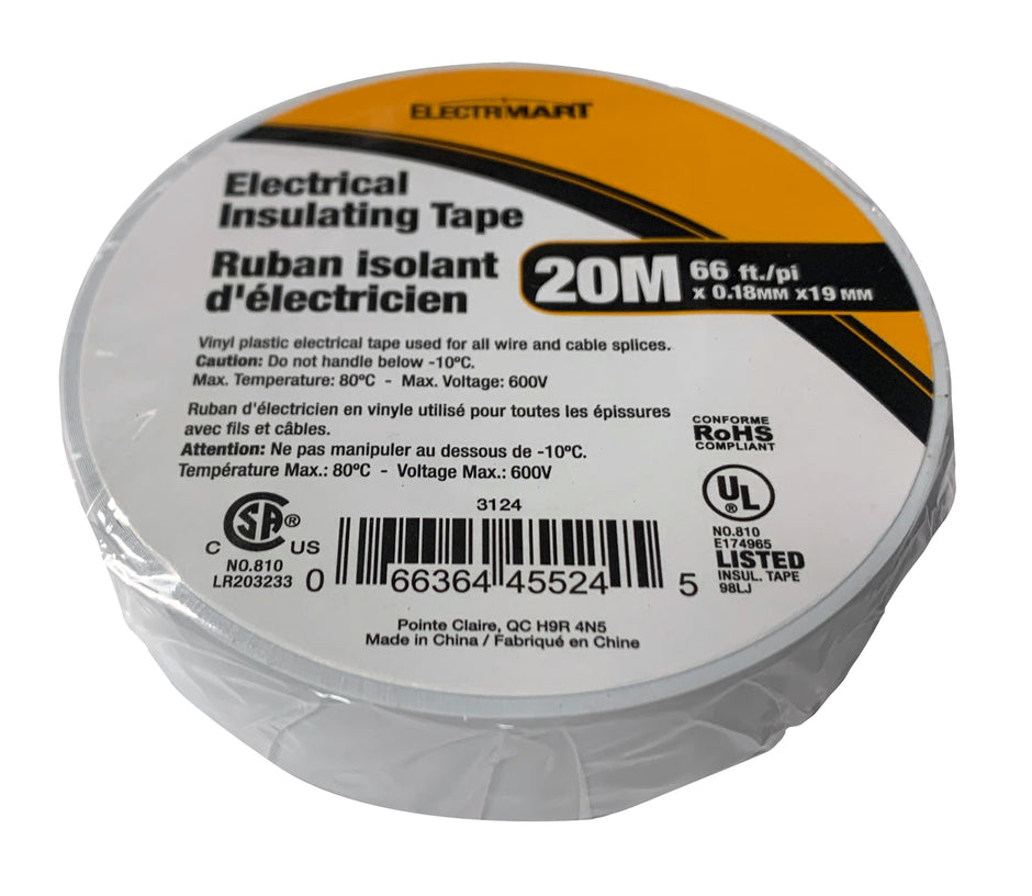Electric Tape - 3/4" X 60' - White