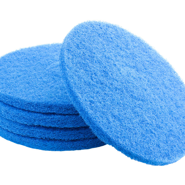 Floor Machine Pads - Super Clean - 13" (33 cm) - Blue - Box of 5 - 66261054240