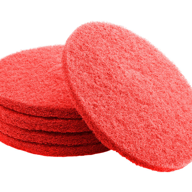 Floor Machine Pads - for Buffer - Spray Buff - 13" (33 cm) - Red - Box of 5 - 66261054272