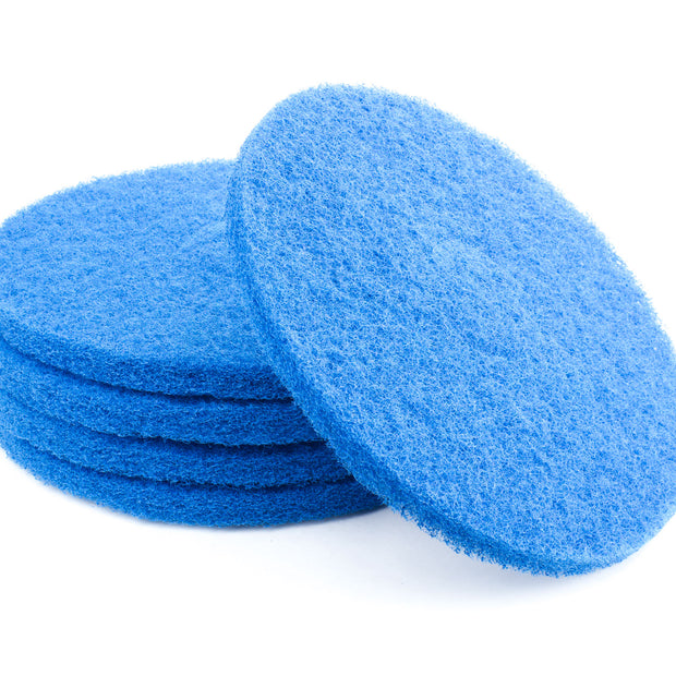 Floor Machine Pads - Super Clean - 14" (35.5 cm) - Blue - Box of 5 - 66261054241
