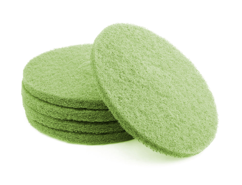 Floor Machine Pads - for Super Scrub - 14" (35.5 cm) - Green - Box of 5 - 66261054258