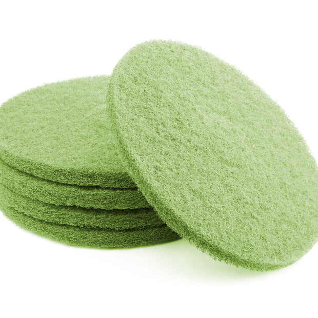 Floor Machine Pads - for Super Scrub - 14" (35.5 cm) - Green - Box of 5 - 66261054258