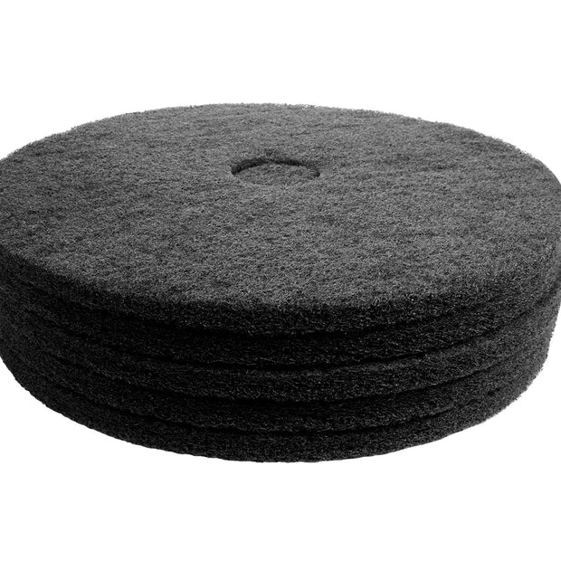 Floor Machine Pads - for Stripping - 17" (43.1 cm) - Black - Box of 5 - 66261054227