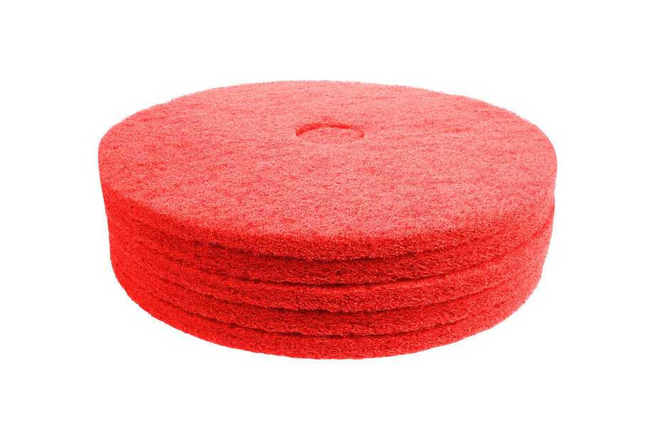 Floor Machine Pads - for Buffer - Spray Buff - 17" (43.1 cm) - Red - Box of 5 - 66261054276