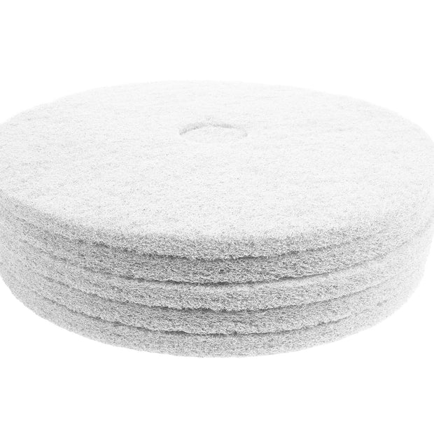 Floor Machine Pads - Super Polish - Spray Buff - 17" (43.1 cm) - White - Box of 5 - 66261054209