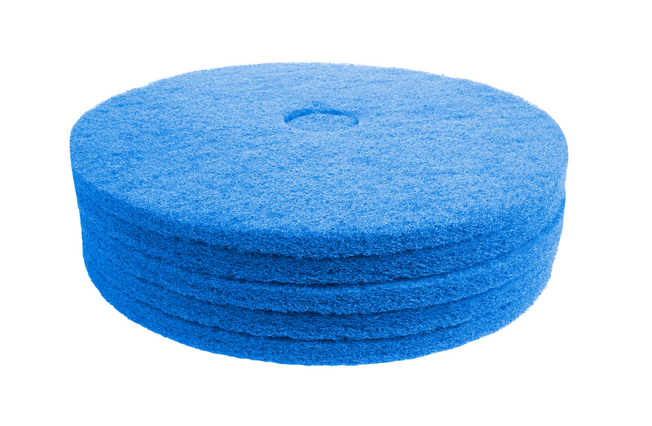 Floor Machine Pads - For Super Scrub - 19" (45.7 cm) - Blue - Box of 5 - 66261054246