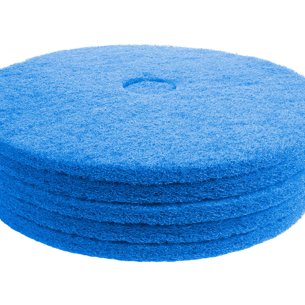 Floor Machine Pads - For Super Scrub - 19" (45.7 cm) - Blue - Box of 5 - 66261054246