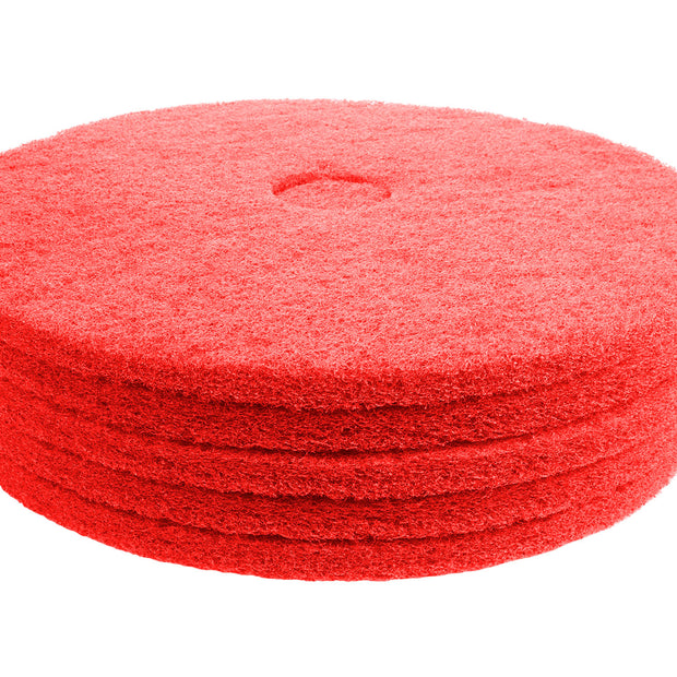 Floor Machine Pads - for Buffer - Spray Buff - 19" (48.2 cm) - Red - Box of 5 - 66261054278