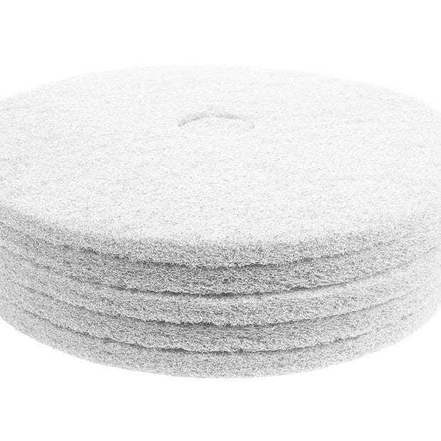 Floor Machine Pads - Super Polish - Spray Buff - 19" (48.2 cm) - White - Box of 5 - 66261054211