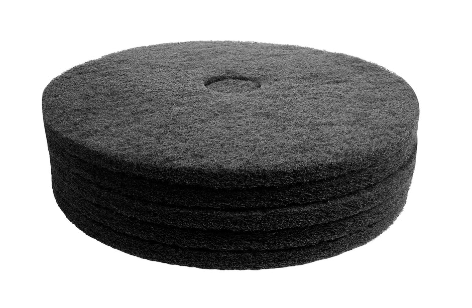 Floor Machine Pads - for Stripping - 20" (50.8 cm) - Black - Box of 5 - 66261054230