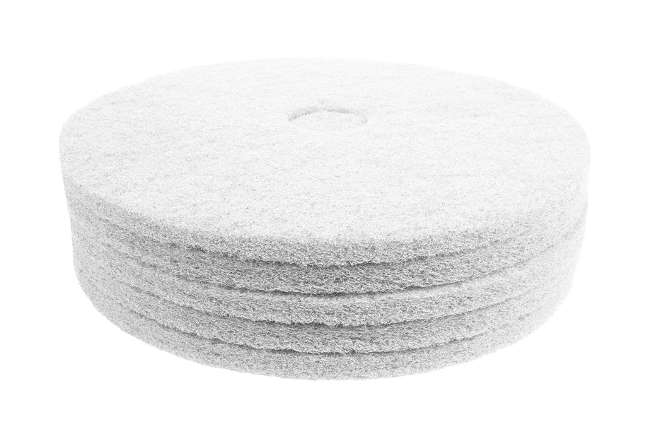 Floor Machine Pads - Super Polish - Spray Buff - 20" (50.8 cm) - White - Box of 5 - 66261054212
