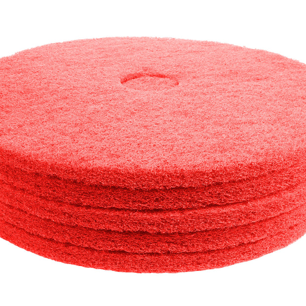 Floor Machine Pads - Super Polish - Spray Buff - 21" (53.3 cm) - Red - Box of 5 - 66261054280