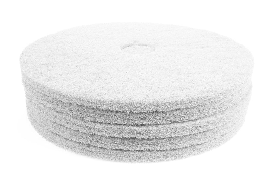 Floor Machine Pads - for Polishing - 21" (53.3 cm) - White - Box of 5 - 66261054213
