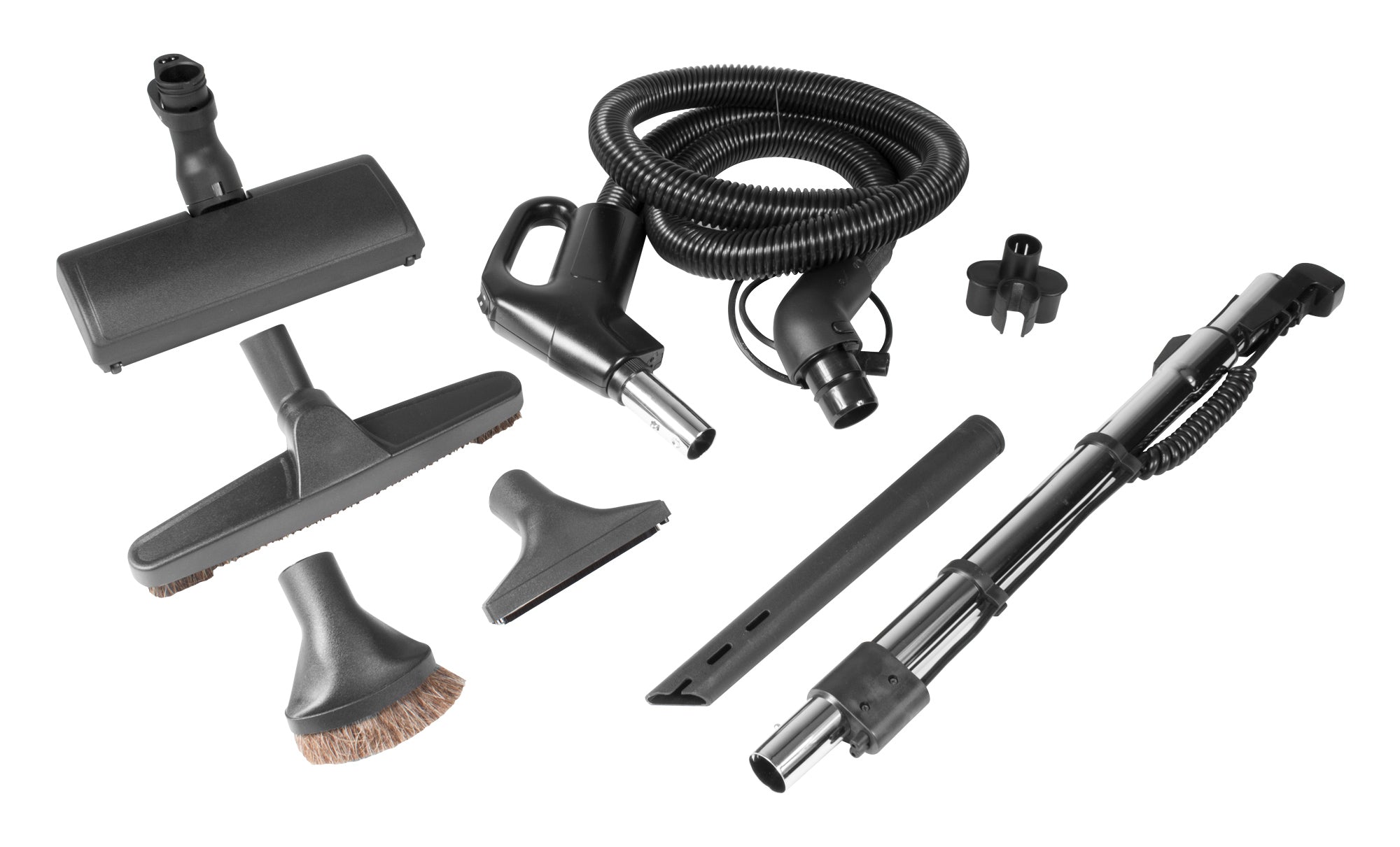 ELECTRIC CENTRAL VACUUM KIT WITH HOSE AND ACCESSORIES