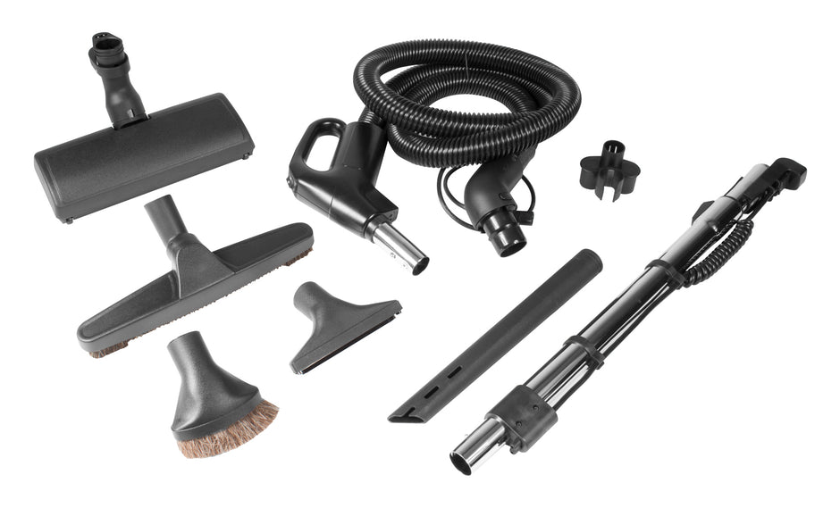 ELECTRIC CENTRAL VACUUM KIT WITH HOSE AND ACCESSORIES