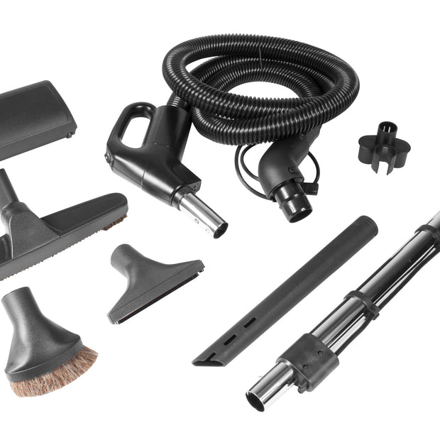 ELECTRIC CENTRAL VACUUM KIT WITH HOSE AND ACCESSORIES