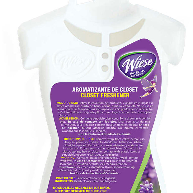 Drawer and Closet Freshener - Lavender Scent - 6 oz (170 g) - Wiese NPAV00