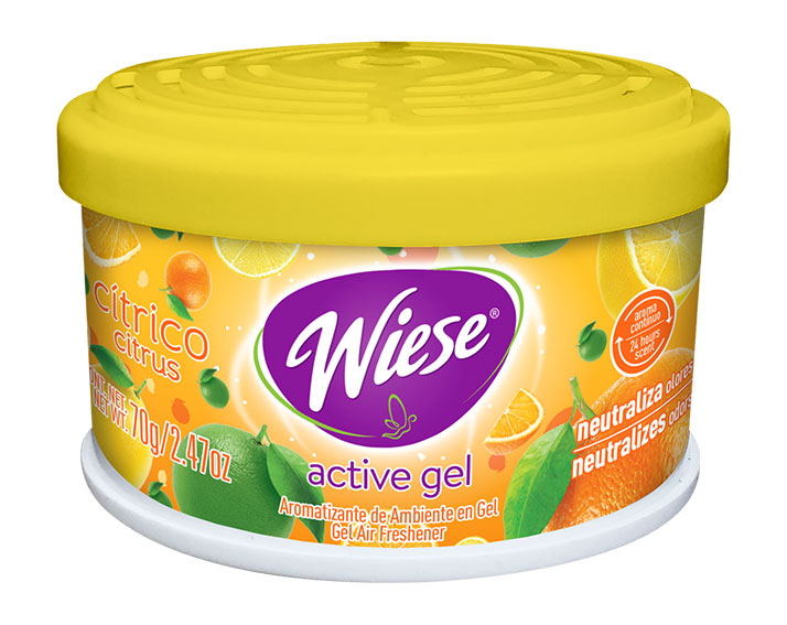 Odors Neutralizer - Air Freshener - Gel - Citrus Scent - 2.47 oz (70 g) Jar - Wiese NARGE06