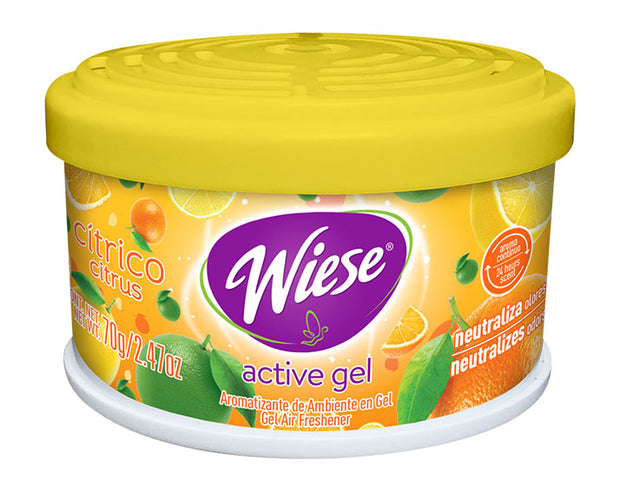 Odors Neutralizer - Air Freshener - Gel - Citrus Scent - 2.47 oz (70 g) Jar - Wiese NARGE06