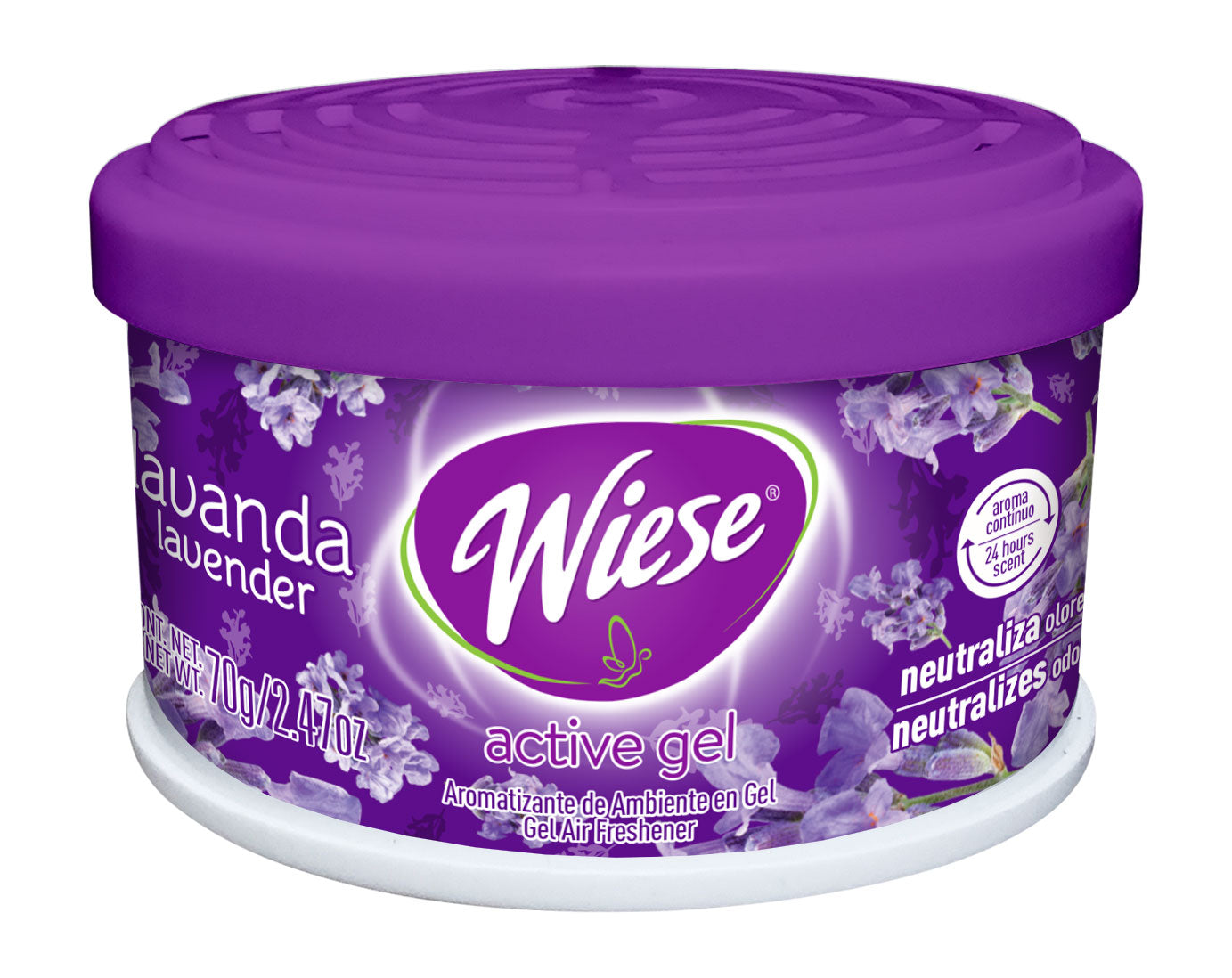 Odors Neutralizer - Air Freshener - Gel - Lavender Scent - 2.47 oz (70 g) Jar - Wiese NAEGE10