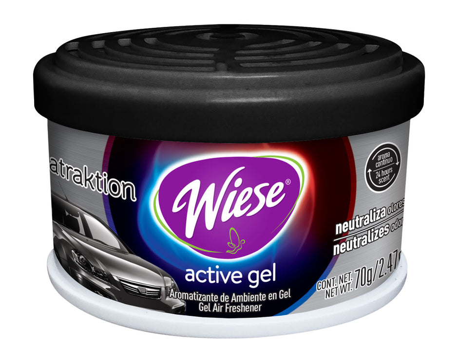 Odors Neutralizer - Air Freshener - Gel -  Attraktion Scent - 2.47 oz (70 g) Jar - Wiese NARGE11