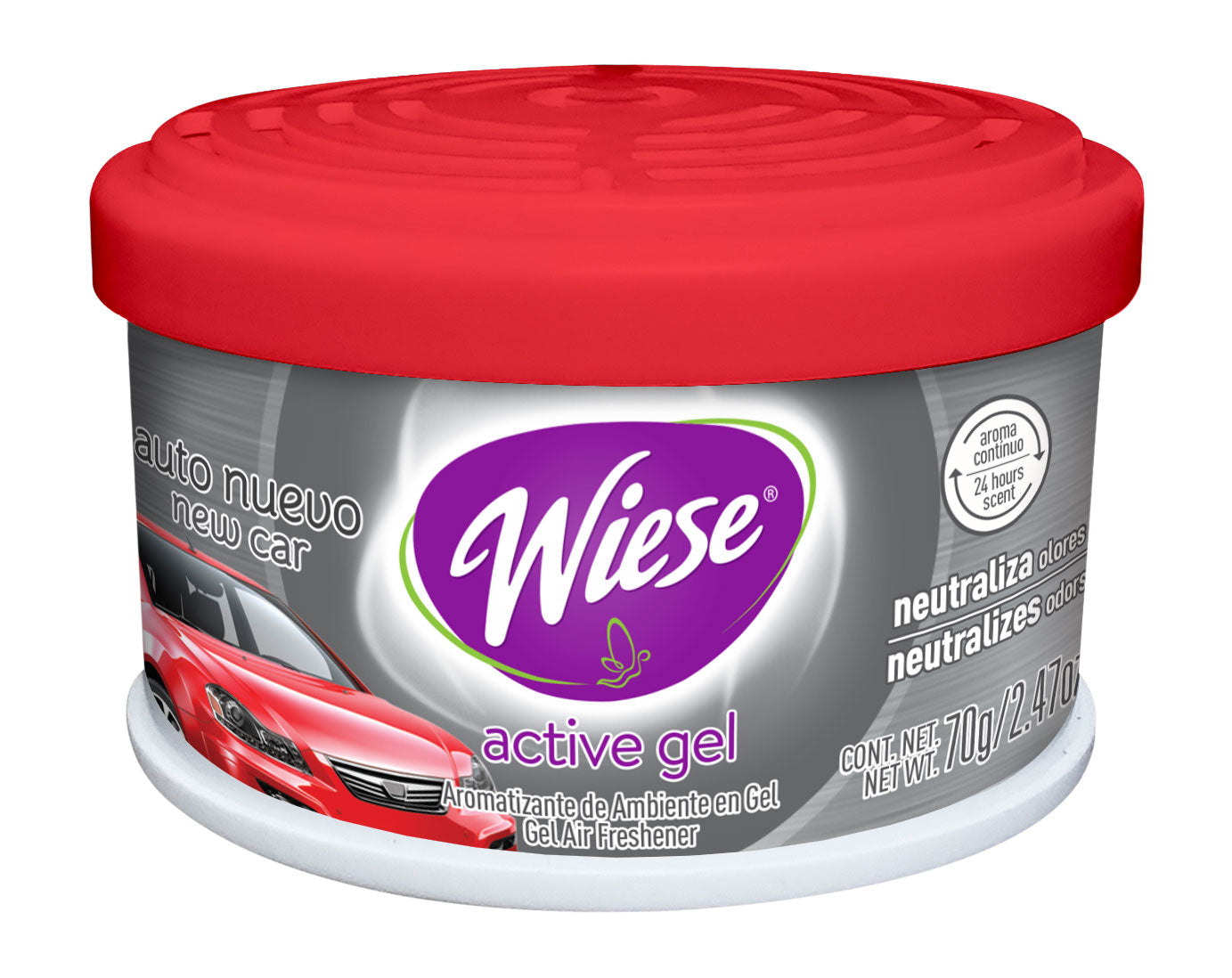 Odors Neutralizer - Air Freshener - Gel - New Car Scent - 2.47 oz (70 g) Jar - Wiese NARGE16
