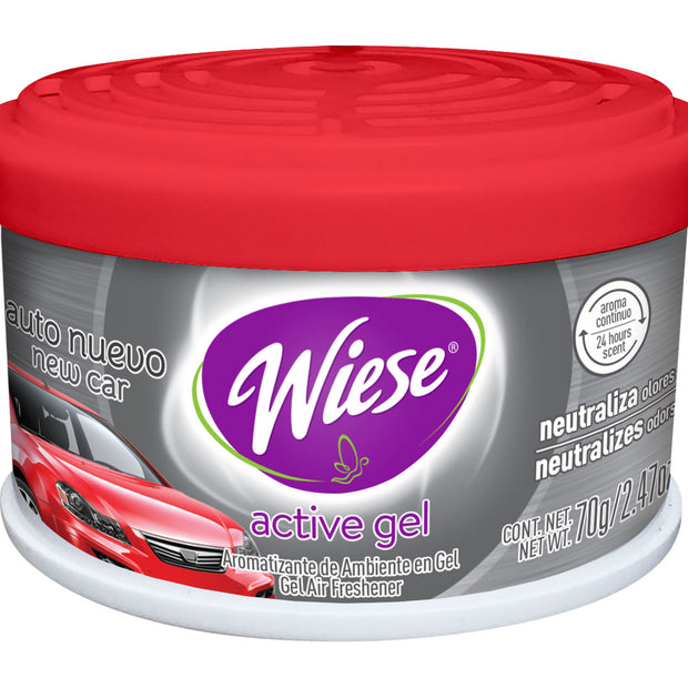 Odors Neutralizer - Air Freshener - Gel - New Car Scent - 2.47 oz (70 g) Jar - Wiese NARGE16