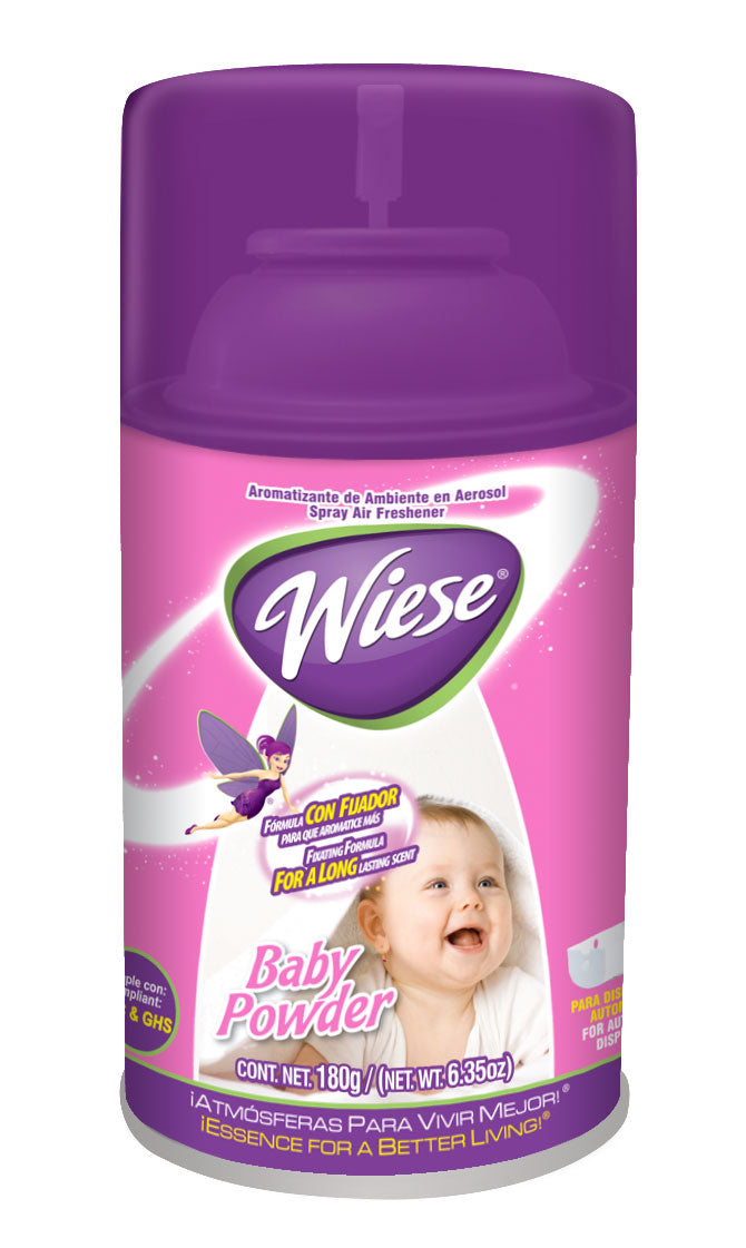 Metered Air Freshener - Baby Powder Scent - 6.2 oz (180 ml) - Wiese NAEDC12
