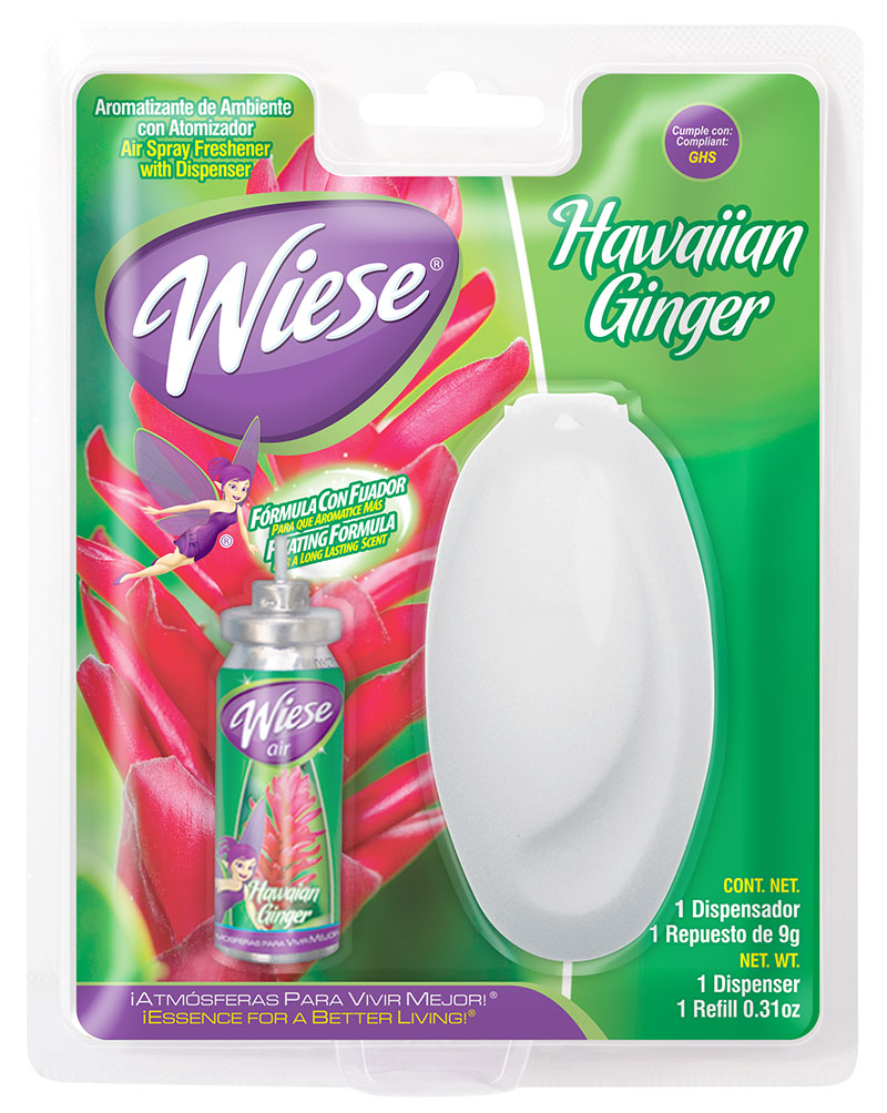 Air Spray Freshener with Mini Dispenser - Hawaiin Ginger - 0.31 oz (9 g) - Wiese NAEMS01