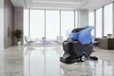 industrial floor cleaner in an office building